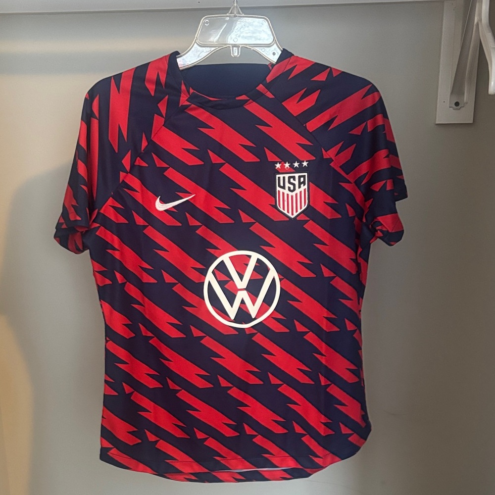 Nike Red & Navy USA Soccer Jersey with VW Patch